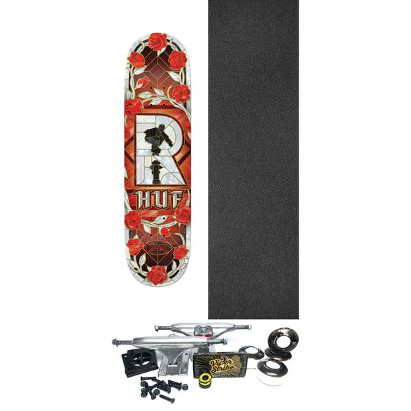 Real Skateboards Keith Hufnagel Cathedral Skateboard Deck - 8.5" x 32" - Complete Skateboard Bundle